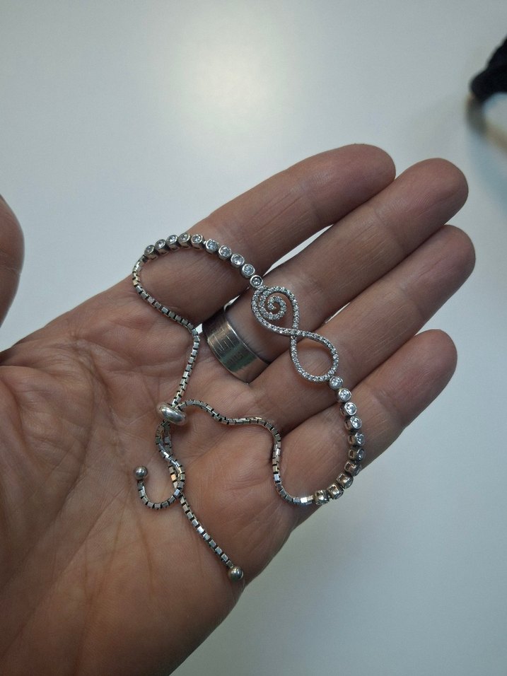 Zincir Detaylı Sonsuzluk Figürlü Bileklik - Görsel 5