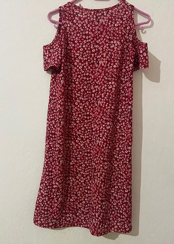 Kırmızı Çiçekli Bol Kesim Kadın Elbise - Görsel 3