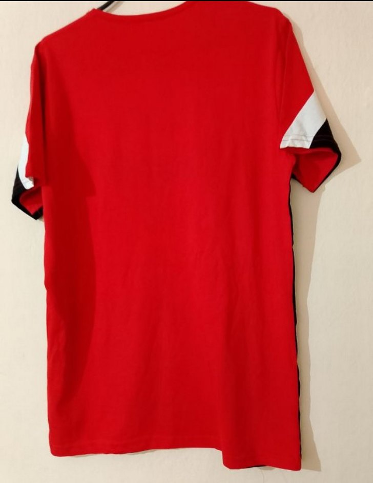 Kırmızı V Yaka Erkek Tişört - Görsel 2