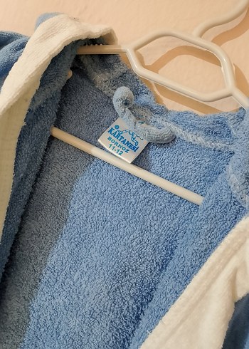 Erkek Çocuk Mavi Bağlamalı Bornoz - Görsel 2