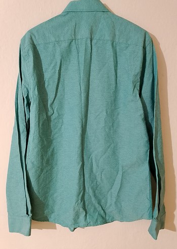 Yeşil Keten Erkek Uzun Kollu Gömlek - Görsel 3