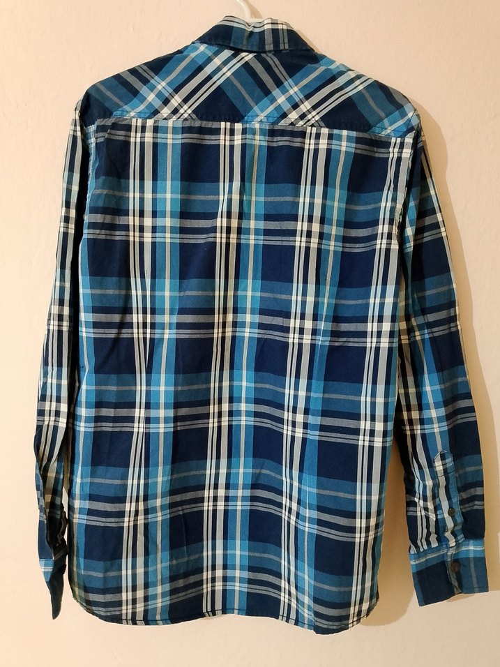 Erkek Lacivert Ekose Uzun Kollu Gömlek - Görsel 3