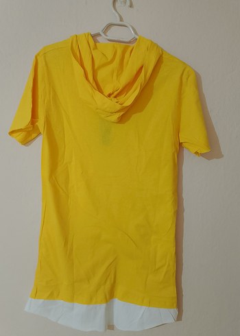 Sarı Kapüşonlu Fermuarlı Erkek Tişört - Görsel 4