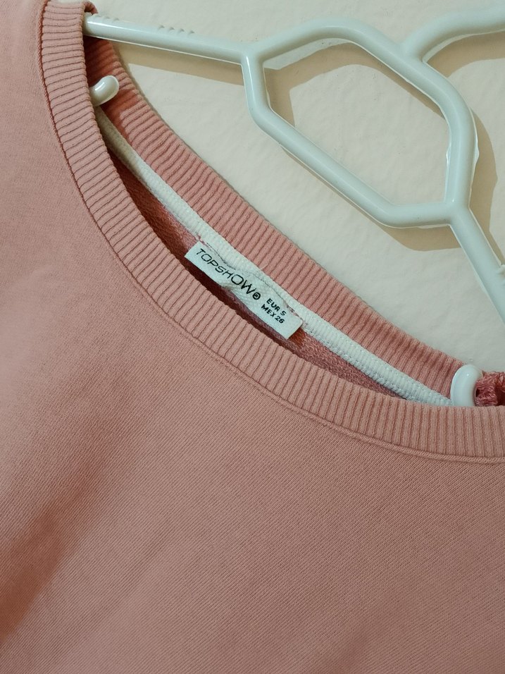 Pembe Uzun Kollu Kadın Sweat Fırfırlı - Görsel 2