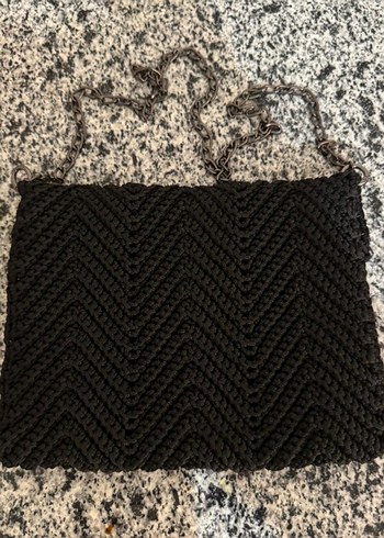 Siyah Örgü Kadın Omuz Çantası - Görsel 2