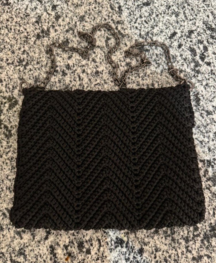 Siyah Örgü Kadın Omuz Çantası - Görsel 2