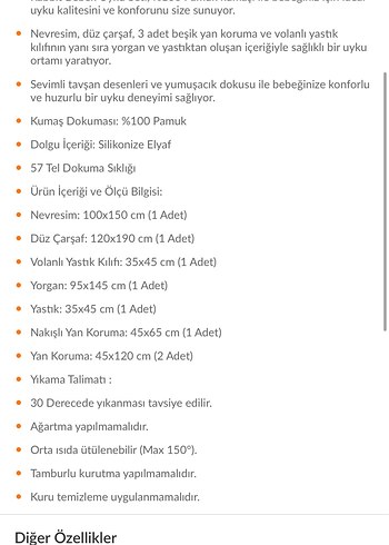 Yataş %100 pamuk Rabbit bebek uyku seti sıfır - Görsel 8