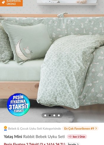 Yataş %100 pamuk Rabbit bebek uyku seti sıfır - Görsel 4