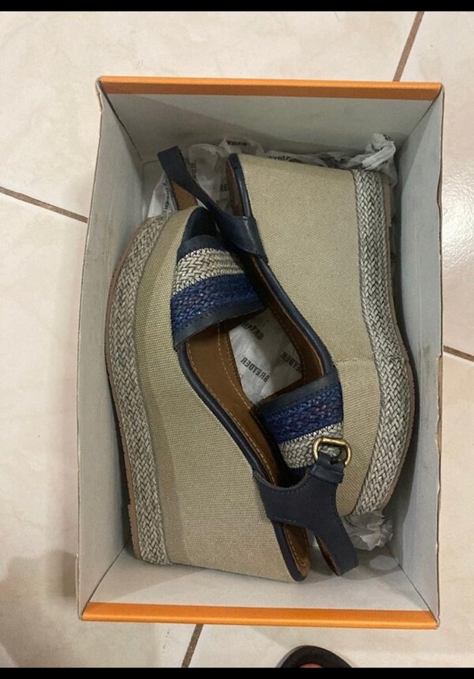 Kadın Lacivert Dolgu Topuklu Sandalet - Görsel 4