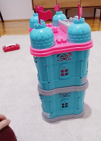 Renkli Pembe-Mavi Oyuncak Kale - Görsel 4
