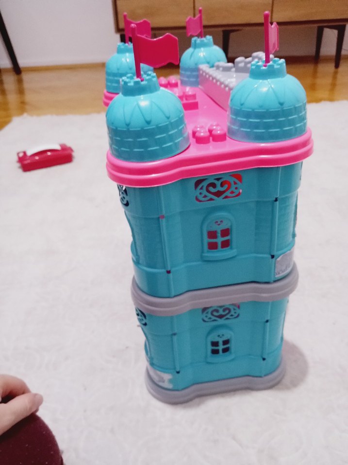 Renkli Pembe-Mavi Oyuncak Kale - Görsel 4