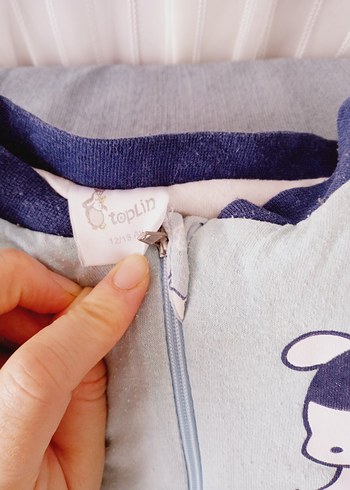 Uzun Kollu Mavi Bebek Tulumu Fermuarlı - Görsel 4