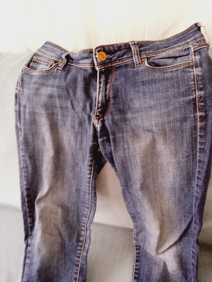 Kadın Mavi Bol Kesim Midi Kot Pantolon - Görsel 2