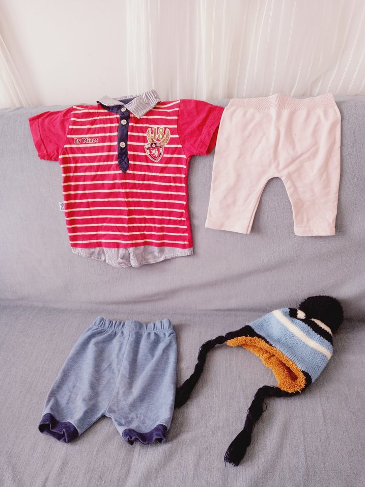 Renkli Erkek Bebek Kısa Kollu Takım - Görsel 2