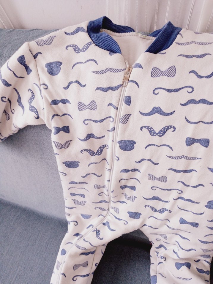 Mavi Desenli Uzun Kollu Bebek Tulumu - Görsel 2