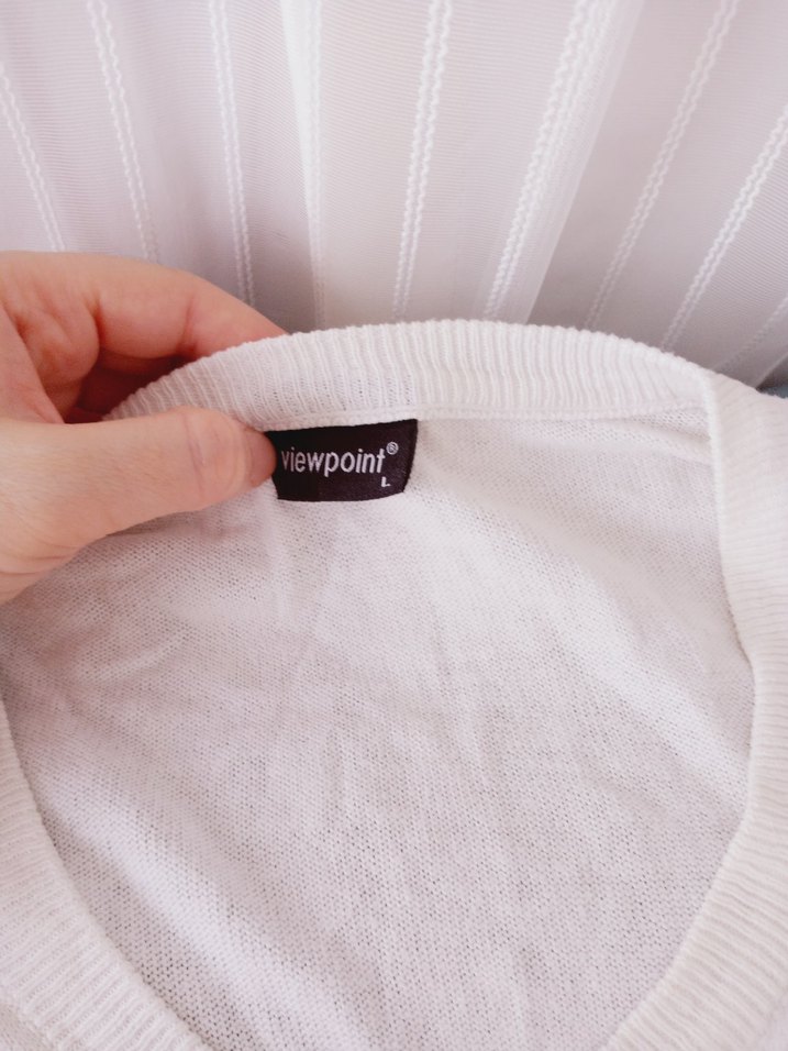 Beyaz Pamuklu Uzun Kollu kazak - Görsel 2