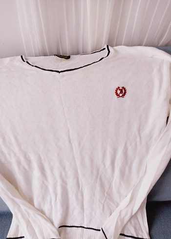 Beyaz Pamuklu Uzun Kollu Kazak - Görsel 2