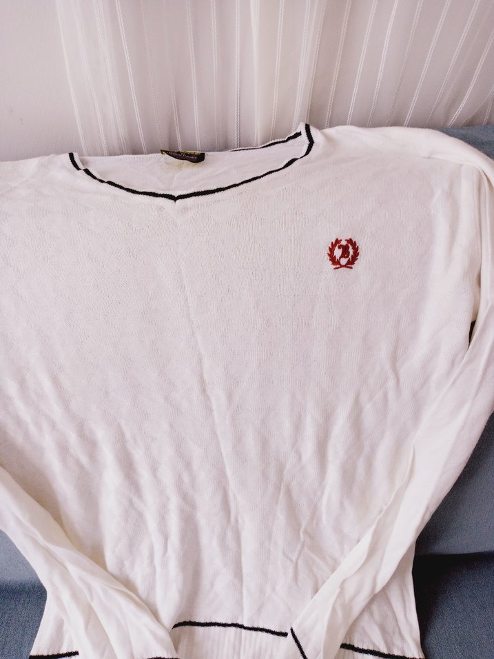 Beyaz Pamuklu Uzun Kollu Kazak - Görsel 2