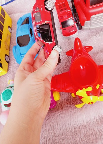 Renkli Çocuk Oyuncak Araç Seti - Görsel 6