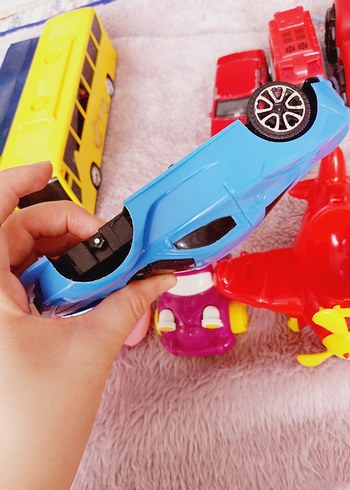 Renkli Çocuk Oyuncak Araç Seti - Görsel 5