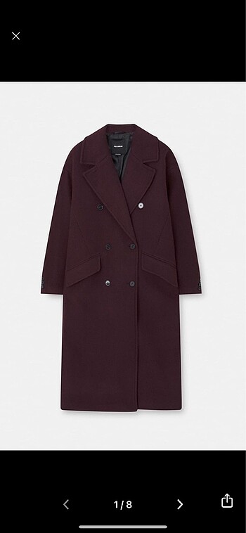 Pull and bear bordo kaban palto