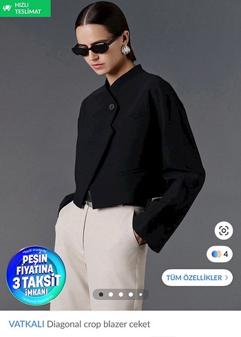 Zara Asimetrik Siyah Crop Blazer Sikligin Yeni Hali
