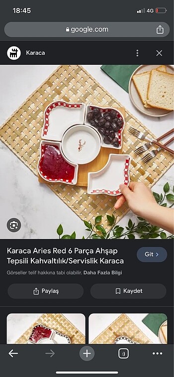 Karaca kahvaltılık çerezlik