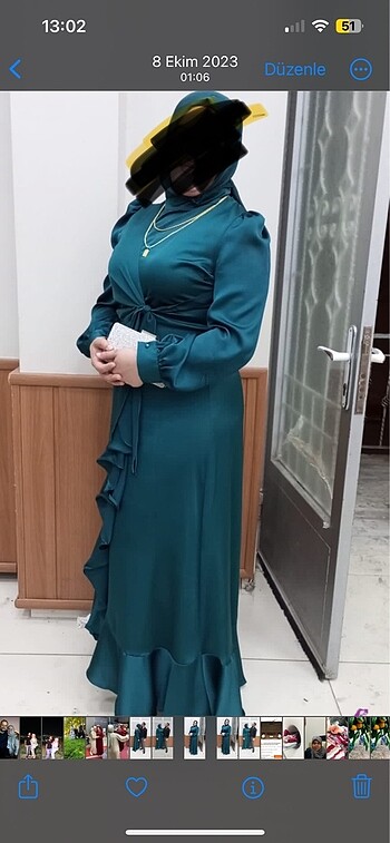 Saten abiye elbise