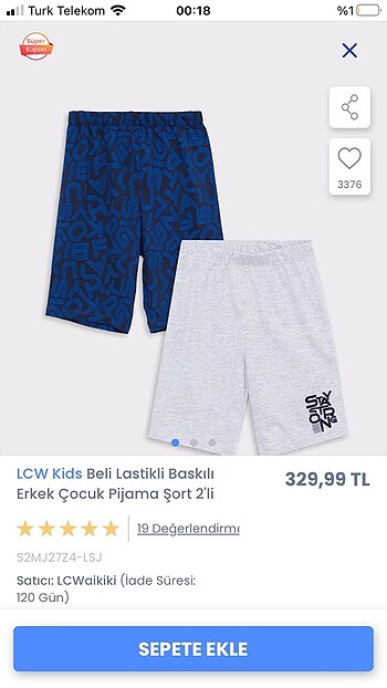 LCWaikiki Erkek Çocuk 13-14 Yaş 2li Şort