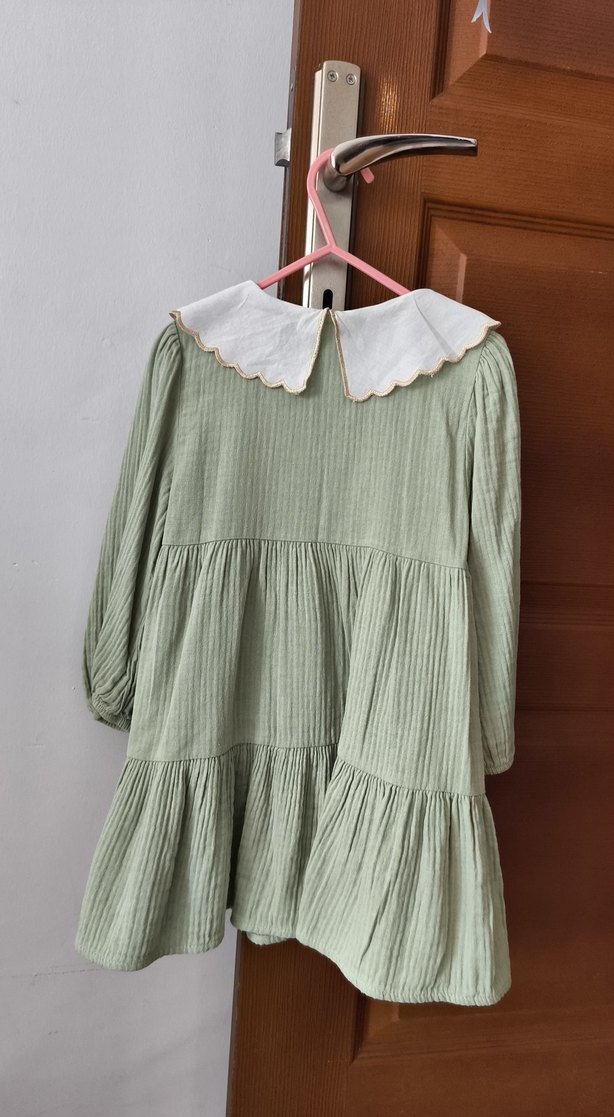 Nakışlı Yakalı Kız Elbisesi - Görsel 3