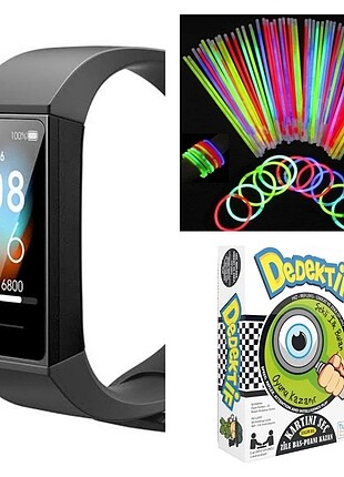 Akıllı bileklik + Neon çubuklar + Dedektif oyunu