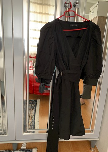 Kemerli Siyah kadın elbise - Görsel 2