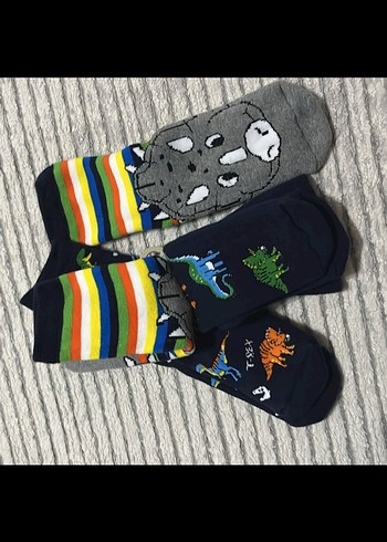 LCW Kids Kaydırmaz Tabanlı Erkek Çocuk Çorap 3'lü - Görsel 2