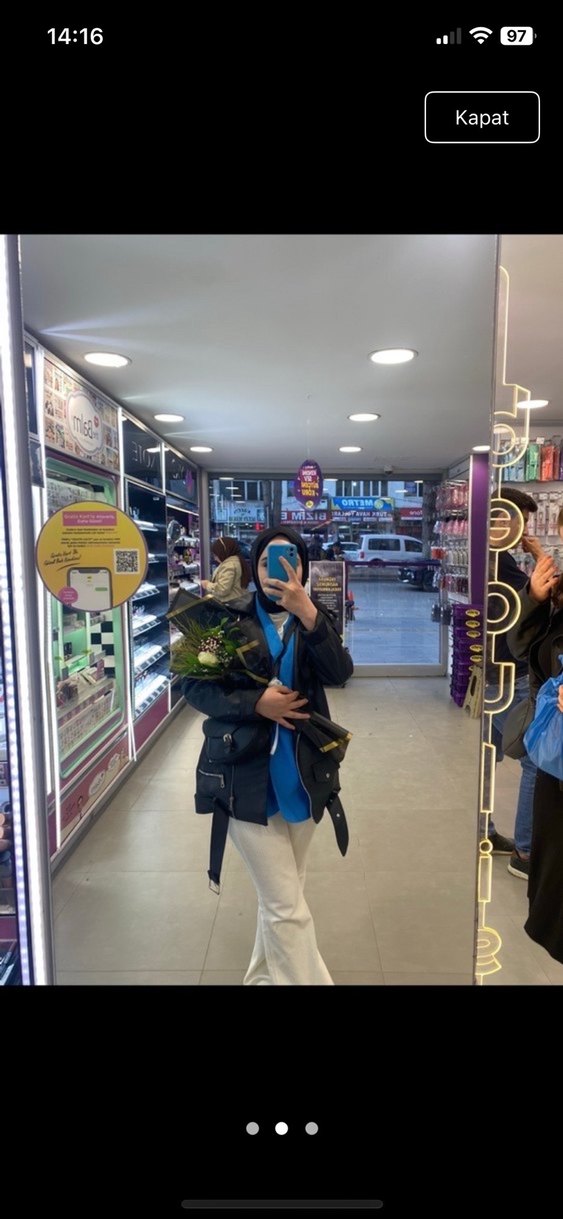 Siyah Kemerli Kısa Deri Biker Ceket - Görsel 2