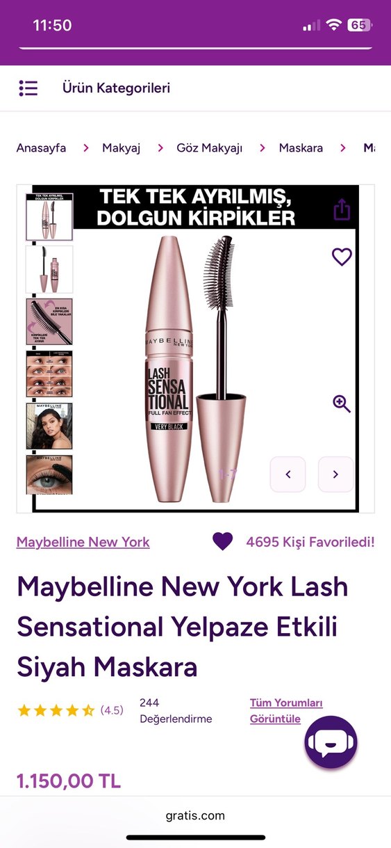 Maybelline Siyah Maskara - Görsel 2