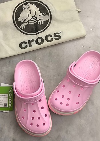 37 Beden pembe Renk Crocs Pembe Baskılı Terlik