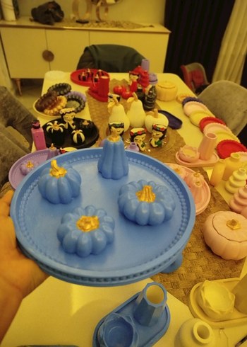 Pastel Mavi Kabak Temalı Mumluk - Görsel 6