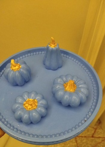 Pastel Mavi Kabak Temalı Mumluk - Görsel 3