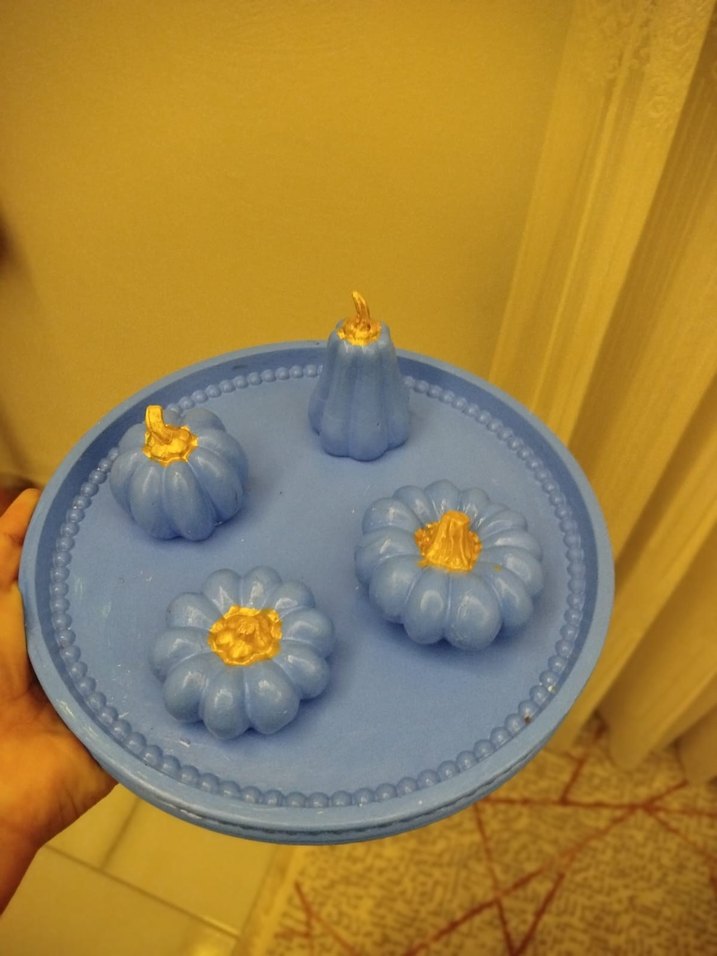 Pastel Mavi Kabak Temalı Mumluk - Görsel 5