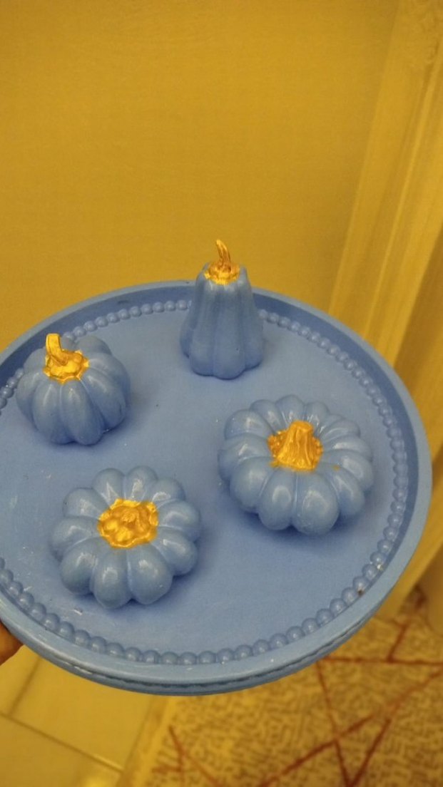 Pastel Mavi Kabak Temalı Mumluk - Görsel 3