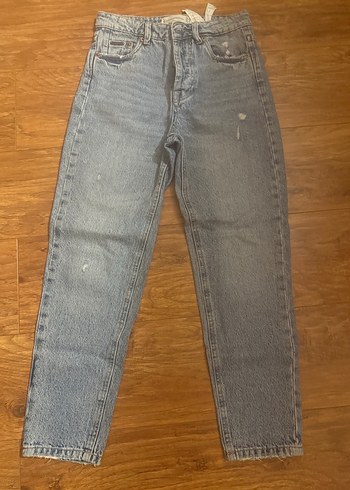 Kadın mavi Denim Normal Boy Jean