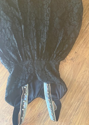 s Beden siyah Renk Siyah Dantelli Strappy Midi Elbise