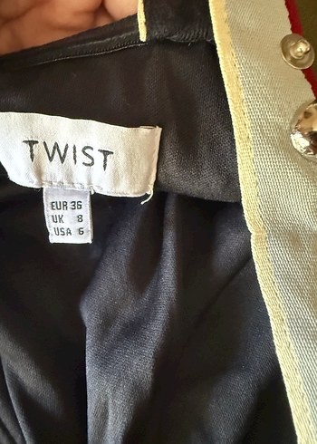 Twist Siyah Dantelli Strappy Midi Elbise