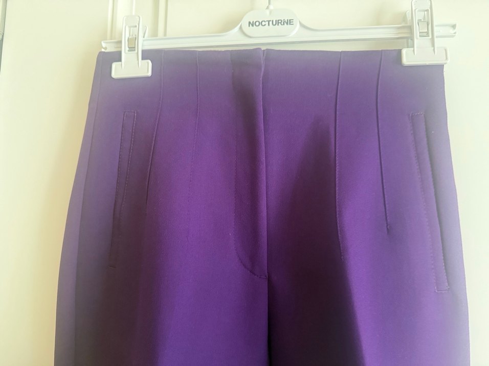 Mor Pilili Kadın Kumaş Pantolon - Görsel 2