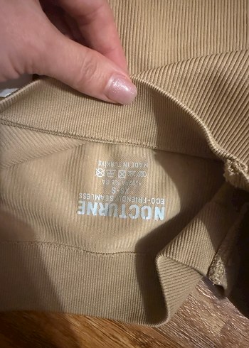 Bej Kadın Süet Uzun Kollu Crop Top - Görsel 4