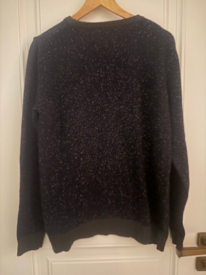 Erkek Gri Örgü Yün Kazak - Görsel 4