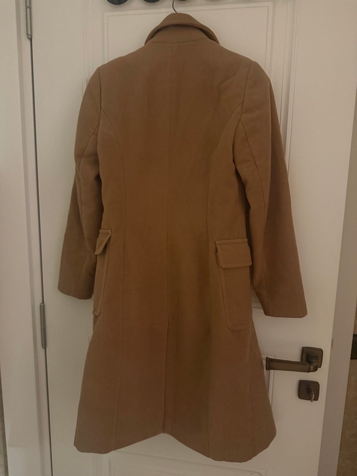 Bej Midi Kadın Süet Kaban - Görsel 4