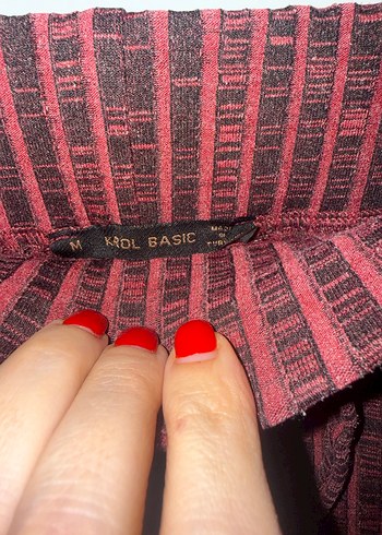 Bordo Bağcıklı Örgü Kadın Pantolon - Görsel 2