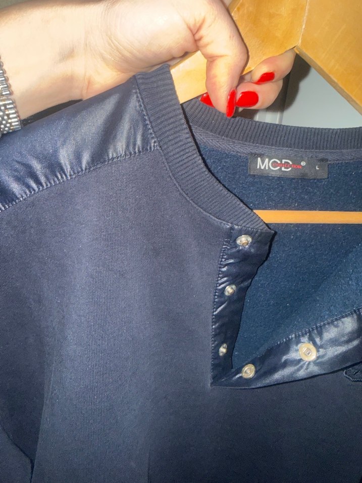 Düğmeli Siyah Erkek Sweatshirt - Görsel 3