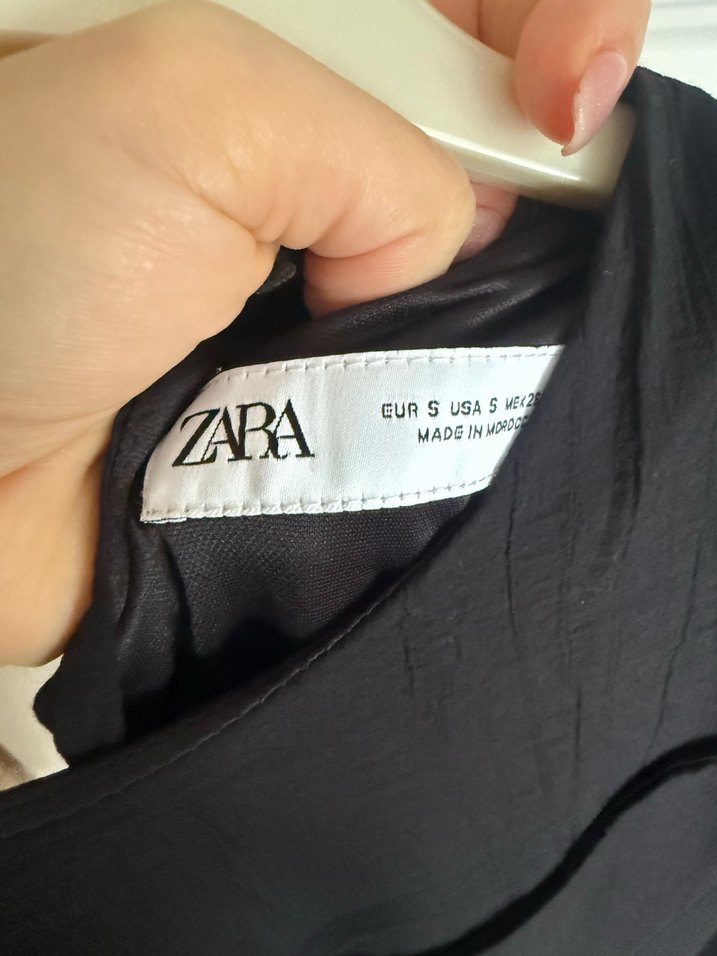 Siyah Kadın Keten elbise - Görsel 3